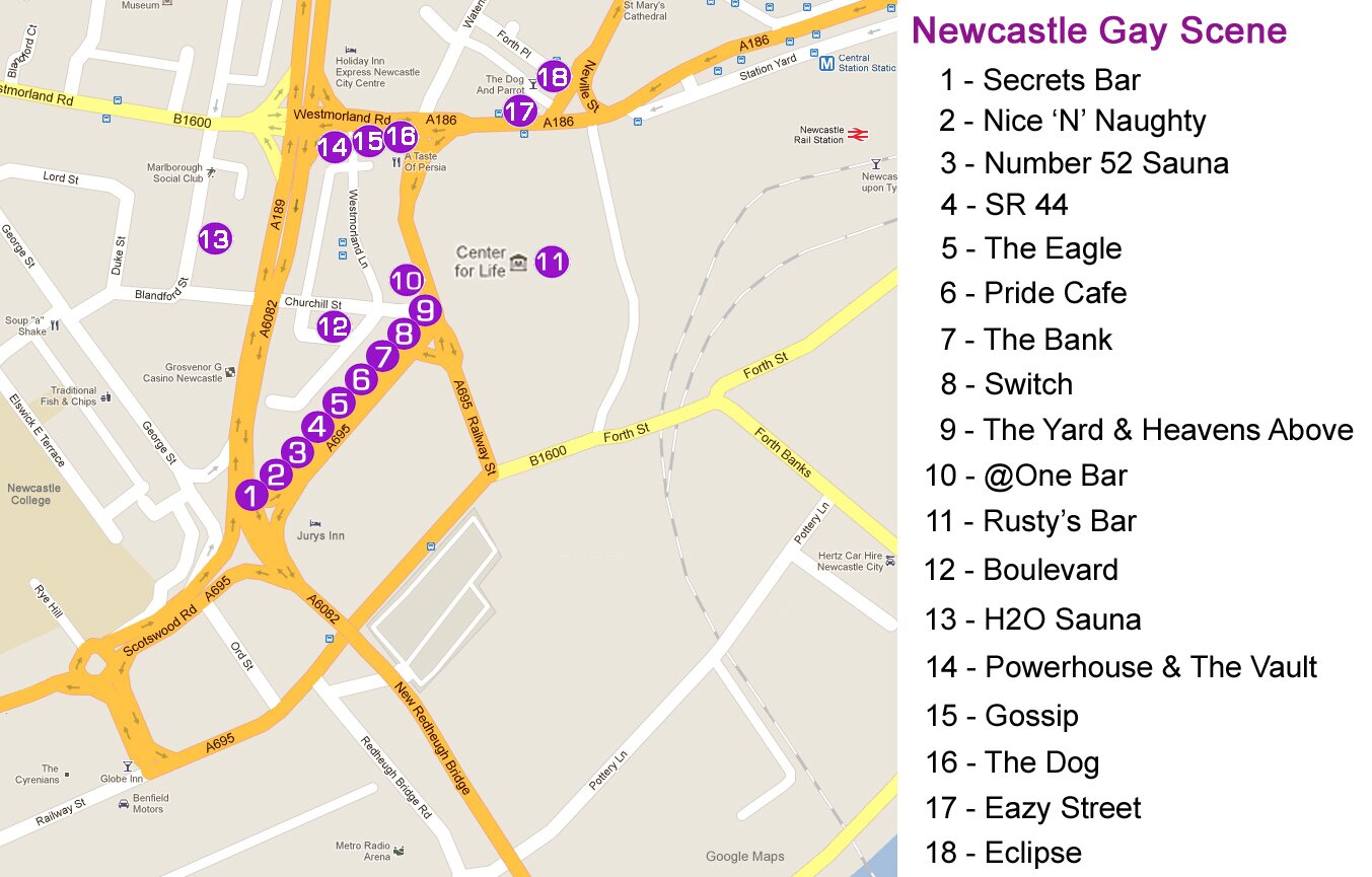 Space Bar Newcastle Map